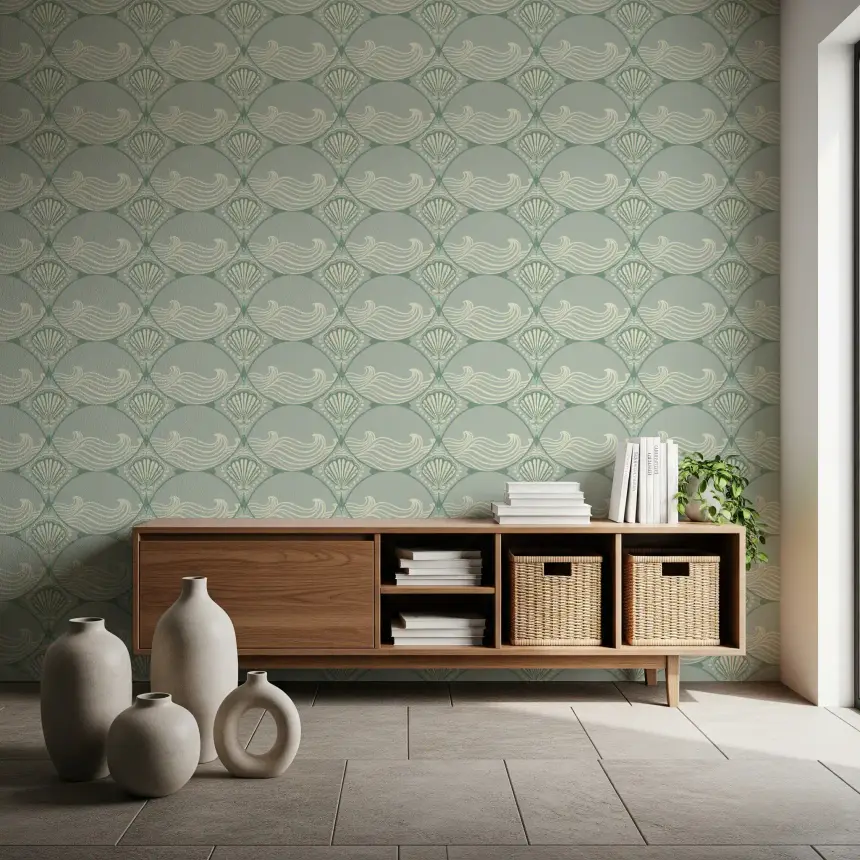 Coastal Deco Serenity Wallpaper