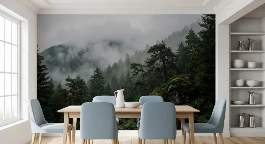 Misty Forest Wall Mural