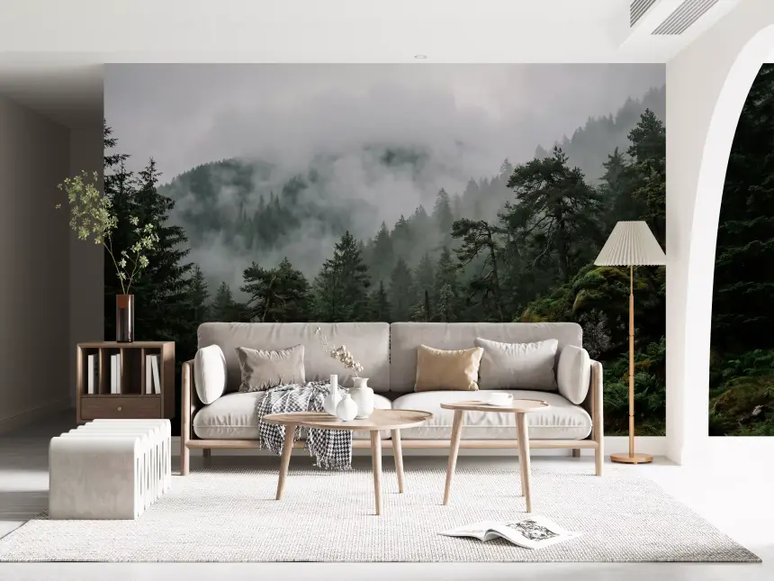 Misty Forest Wall Mural