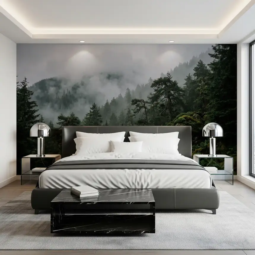 Misty Forest Wall Mural