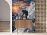 Skiing Mountain Sunset Wall Mural 8