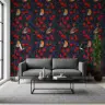 Vintage Robins and Red Apples Pattern Wallpaper 7