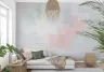 Blush and Mint Abstract Watercolor Wall Mural 7