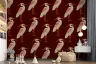 Vintage Heron and Butterfly Pattern Wall Mural 7