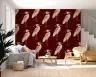 Vintage Heron and Butterfly Pattern Wall Mural 8