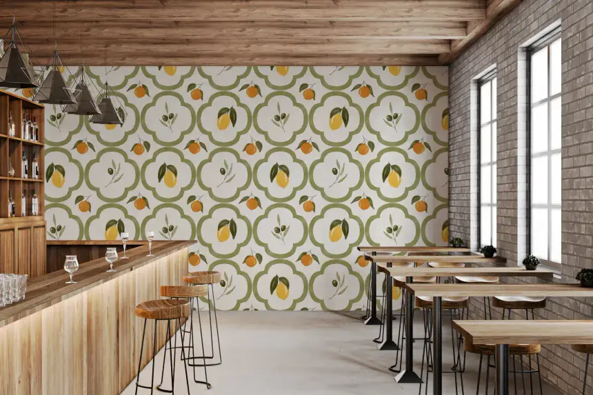 Mediterranean Harvest Decor Wallpaper