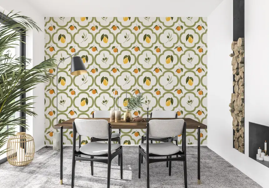 Mediterranean Harvest Decor Wallpaper
