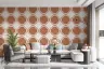 Modern Terracotta Quatrefoil Motif Wallpaper 8