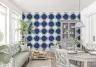 Classic Blue Quatrefoil Pattern Wallpaper 8