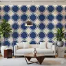 Classic Blue Quatrefoil Pattern Wallpaper 6
