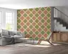 Rustic Terracotta & Olive Geometric Diamond Wallpaper 8