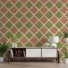 Rustic Terracotta & Olive Geometric Diamond Wallpaper 6