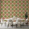 Rustic Terracotta & Olive Geometric Diamond Wallpaper 7