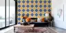 Watercolour Harlequin Diamond Pattern Wallpaper 6