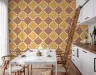 Rustic Terracotta Diamond Pattern Wallpaper 6