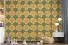 Mustard Olive Geometric Diamond Pattern Wallpaper 7