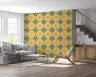 Mustard Olive Geometric Diamond Pattern Wallpaper 8