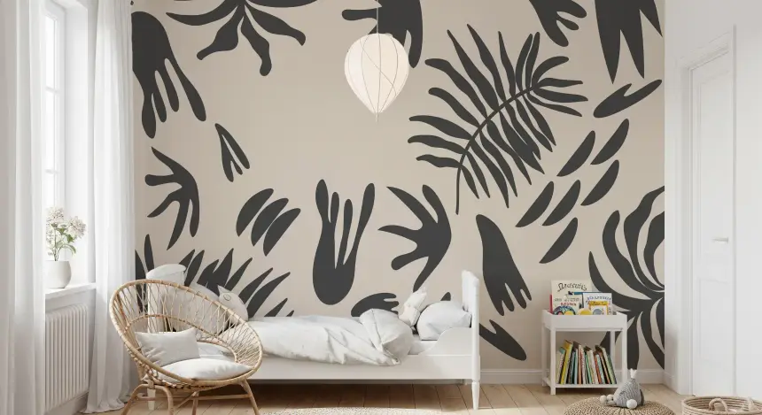 Organic Fern Silhouette Wall Mural