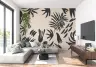 Modern Abstract Botanical Leaf Silhouette Wall Mural 7