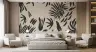 Modern Abstract Botanical Leaf Silhouette Wall Mural 6