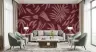 Maroon Abstract Organic Shapes Wall Mural 6
