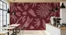 Maroon Abstract Organic Shapes Wall Mural 5