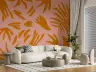 Blush Pink Abstract Botanical Leaf Wall Mural 8
