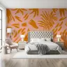 Blush Pink Abstract Botanical Leaf Wall Mural 7