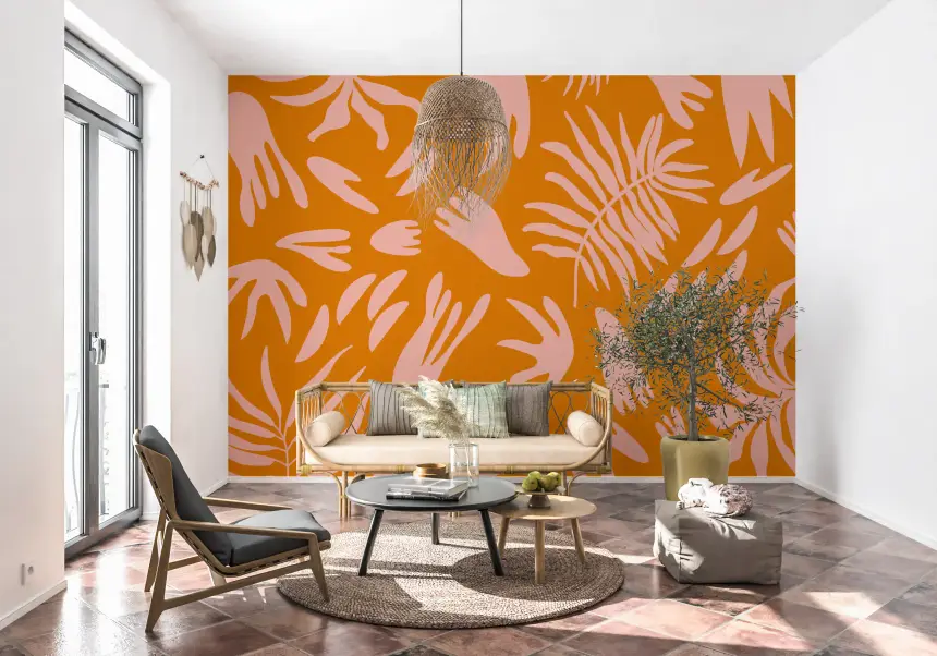Retro Tropic Bloom Wall Mural