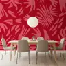 Vibrant Crimson Abstract Botanical Wall Mural 7
