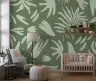 Abstract Sage Green Botanical Leaf Wall Mural 7