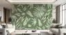Abstract Sage Green Botanical Leaf Wall Mural 5