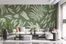 Abstract Sage Green Botanical Leaf Wall Mural 6