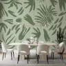 Abstract Sage Green Botanical Shapes Wall Mural 7