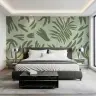 Abstract Sage Green Botanical Shapes Wall Mural 8