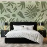 Abstract Sage Green Botanical Shapes Wall Mural 6