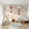 Whimsical Hot Air Balloon Kids Wall Mural 7