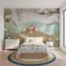 Pastel Woodland Fox Family Kids Wall Mural 6