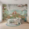 Pastel Woodland Fox Family Kids Wall Mural 7