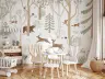 Soft Toned Woodland Creature Forest Mural 7