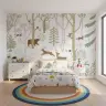 Soft Toned Woodland Creature Forest Mural 6