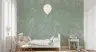 Sage Green Woodland Deer & Floral Doodle Wallpaper 7
