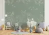 Sage Green Woodland Deer & Floral Doodle Wallpaper 8