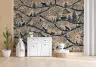 Whimsical Forest Animals Beige Blue Wallpaper Mural 6