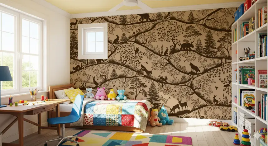 Nordic Nature Beige Brown Wall Mural
