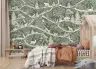 Whimsical Woodland Animals Green Wall Mural 7