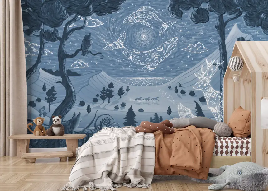 Spirit Night Blue Wall Mural