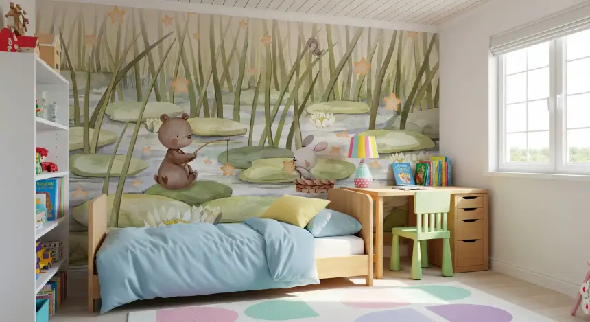 Starry Pond Wall Mural