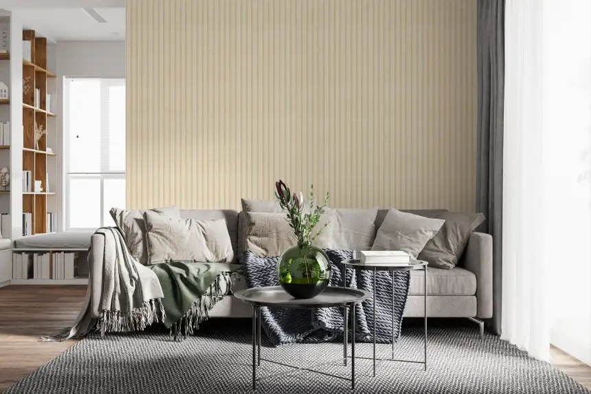 Soft Candy Stripes on Canvas Wallpaper
