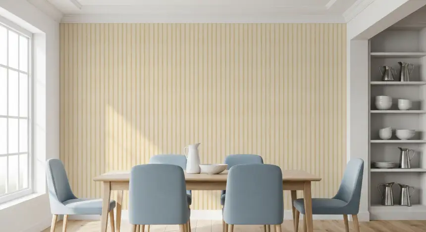 Soft Candy Stripes on Canvas Wallpaper